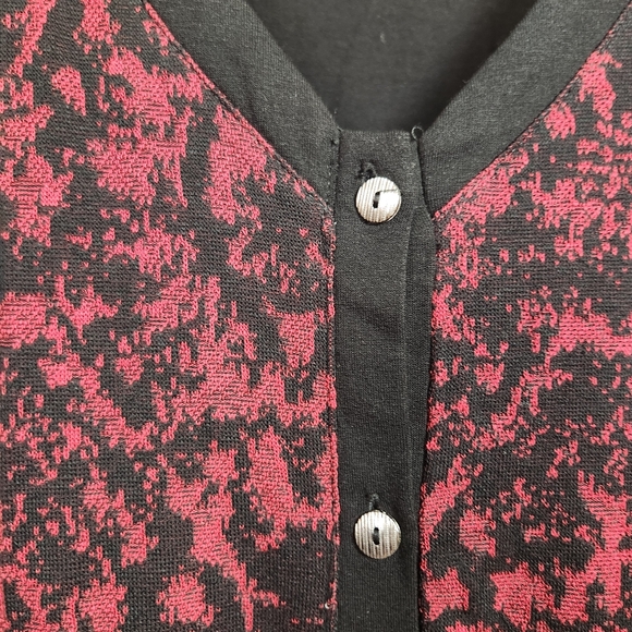 Y2K Whimsigoth Red Black Tunic Mini Dress Dolcezza Long Sleeve Size Small Goth - Picture 9 of 12